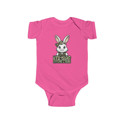Girl Dye Hard Hunter - Camo Bunny Infant Bodysuit - Perfect for Easter and Baby Showers