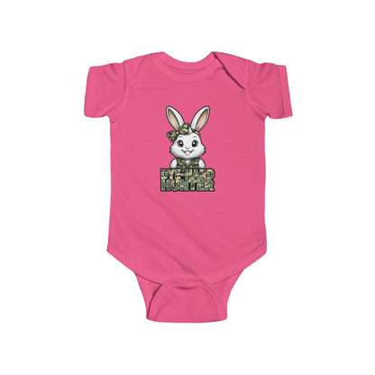 Girl Dye Hard Hunter - Camo Bunny Infant Bodysuit - Perfect for Easter and Baby Showers
