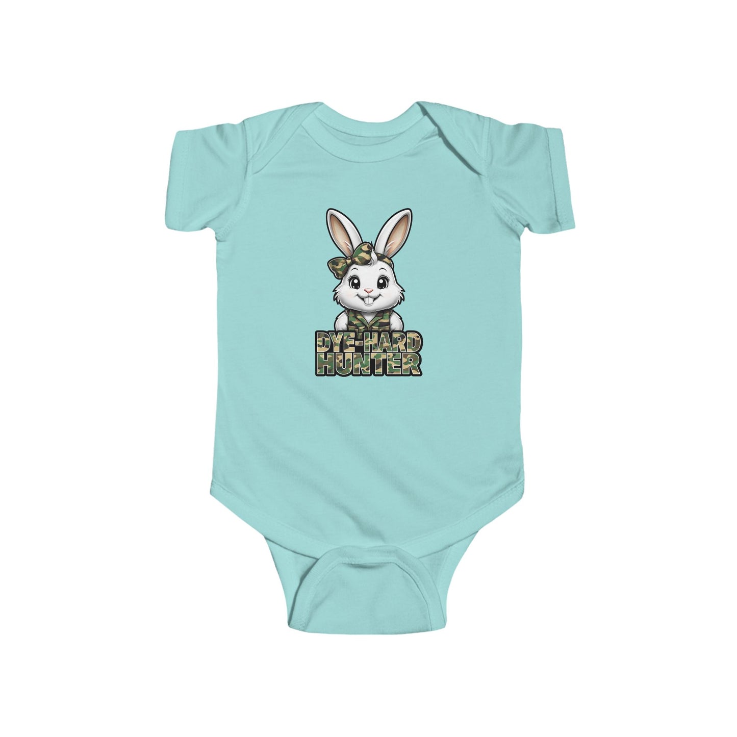 Girl Dye Hard Hunter - Camo Bunny Infant Bodysuit - Perfect for Easter and Baby Showers