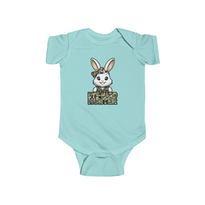 Girl Dye Hard Hunter - Camo Bunny Infant Bodysuit - Perfect for Easter and Baby Showers