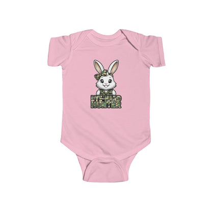 Girl Dye Hard Hunter - Camo Bunny Infant Bodysuit - Perfect for Easter and Baby Showers
