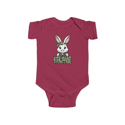 Girl Dye Hard Hunter - Camo Bunny Infant Bodysuit - Perfect for Easter and Baby Showers