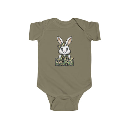 Girl Dye Hard Hunter - Camo Bunny Infant Bodysuit - Perfect for Easter and Baby Showers