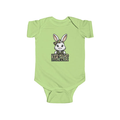 Girl Dye Hard Hunter - Camo Bunny Infant Bodysuit - Perfect for Easter and Baby Showers
