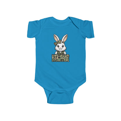 Girl Dye Hard Hunter - Camo Bunny Infant Bodysuit - Perfect for Easter and Baby Showers