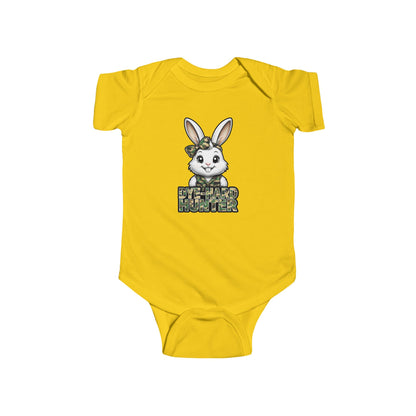 Girl Dye Hard Hunter - Camo Bunny Infant Bodysuit - Perfect for Easter and Baby Showers