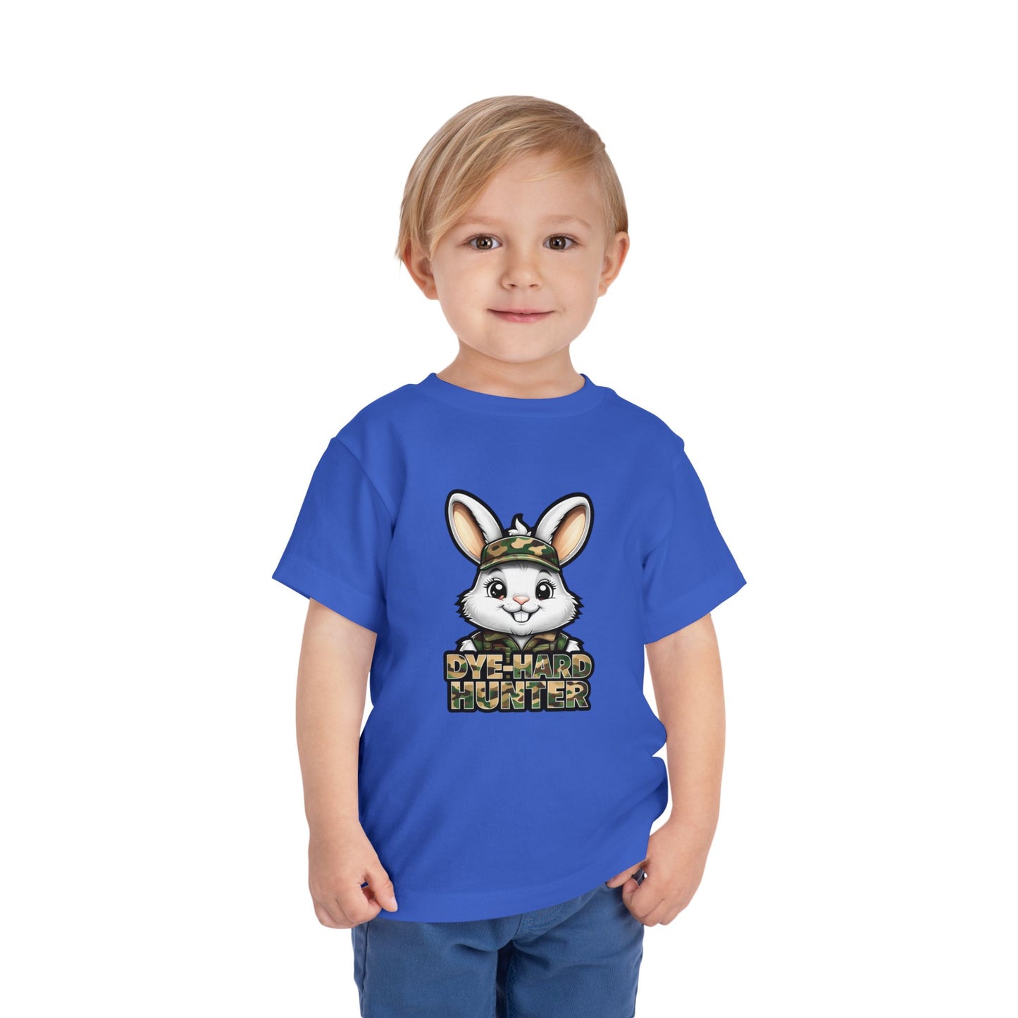 Dye-Hard Hunter Toddler Tee - Fun Camo Bunny Shirt for Kids