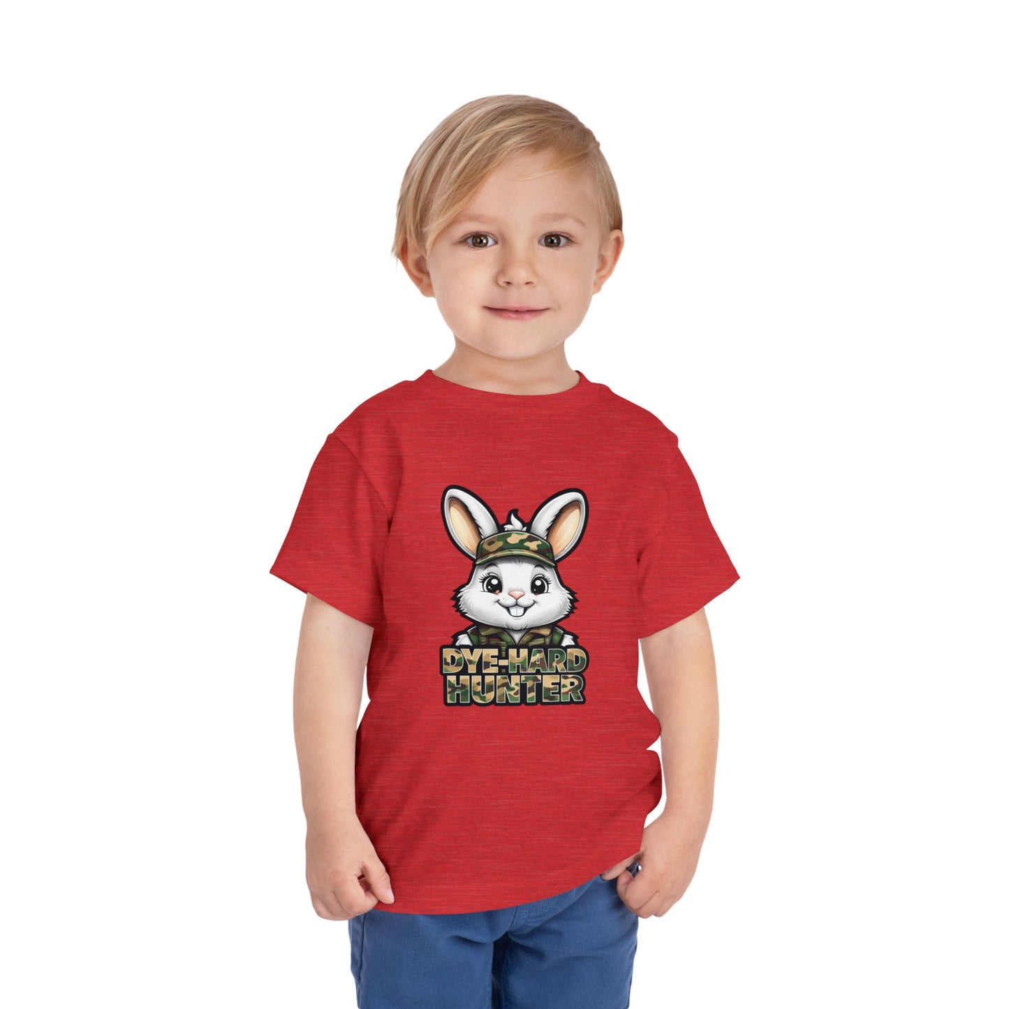 Dye-Hard Hunter Toddler Tee - Fun Camo Bunny Shirt for Kids