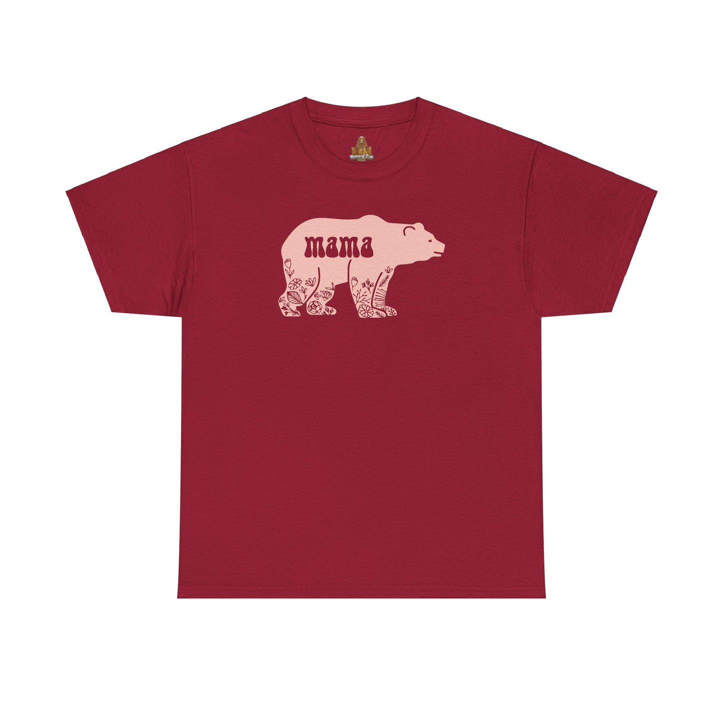 Floral Mama Bear Tee, Family Bear Shirt, Mother&#039;s Day Gift, Nature Lover T-Shirt, Unisex Cotton Tee, Bear Cub Shirt