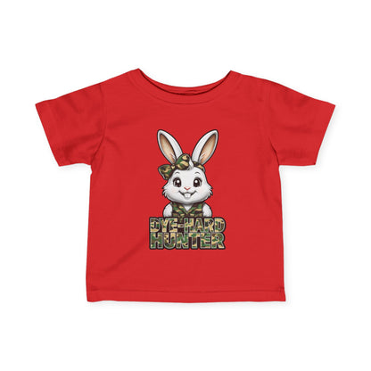 Dye-Hard Girl Hunter Infant Tee - Cute Bunny T-Shirt for Little Outdoorsy Kids
