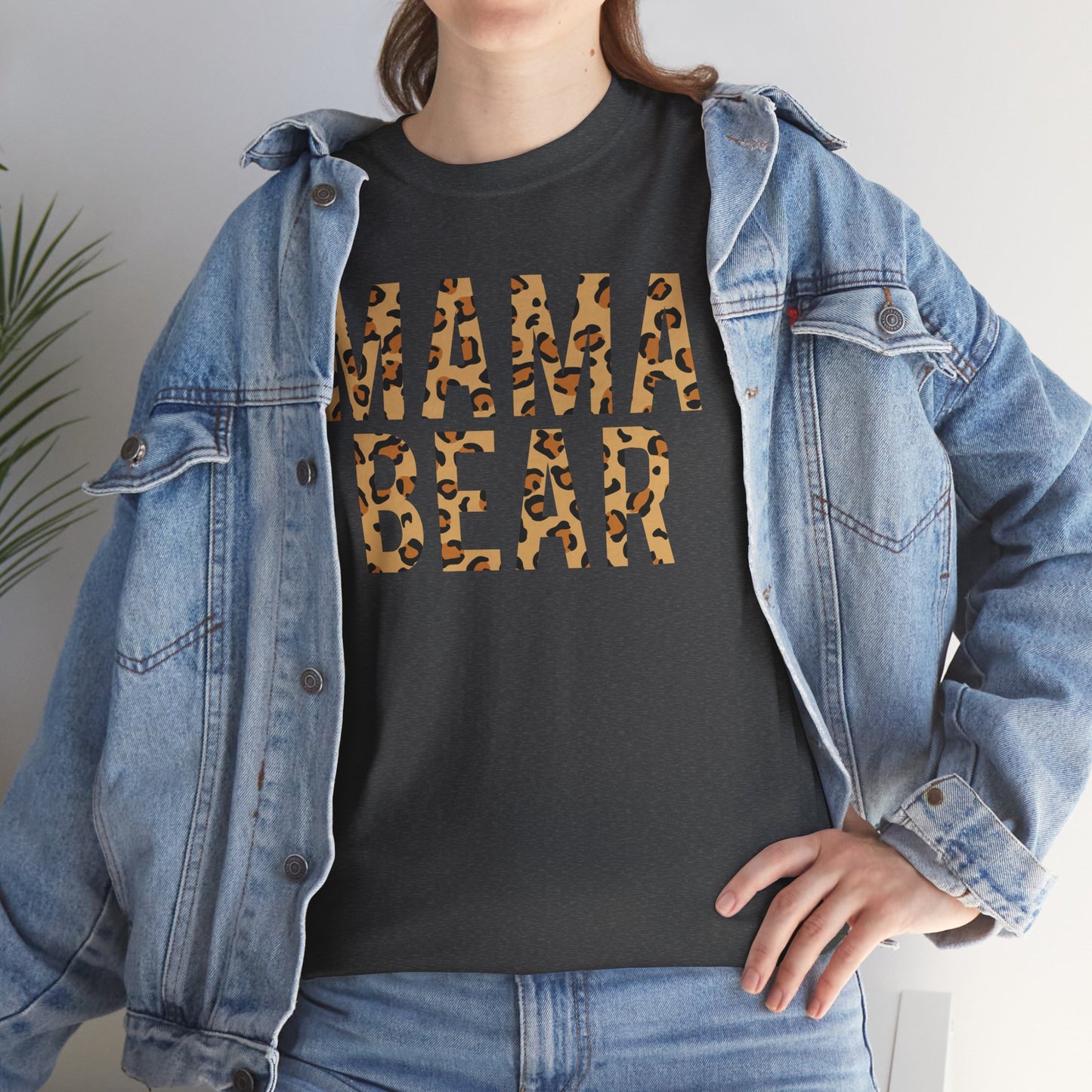 Animal Print Mama Bear T-Shirt, Bear Print Tee, Family Bear Shirt, Cute Animal Graphic Tee, Mother's Day Gift