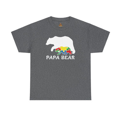Autism Papa Bear Unisex Tee, Autism Awareness Shirt, Autism Support Apparel, Autism Dad Gift, Autism Advocate Top